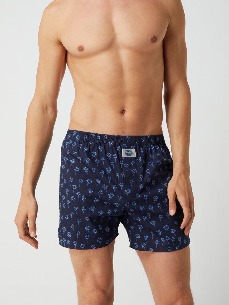 Boxershorts aus Baumwolle mit Allover-Muster in dunkelblau