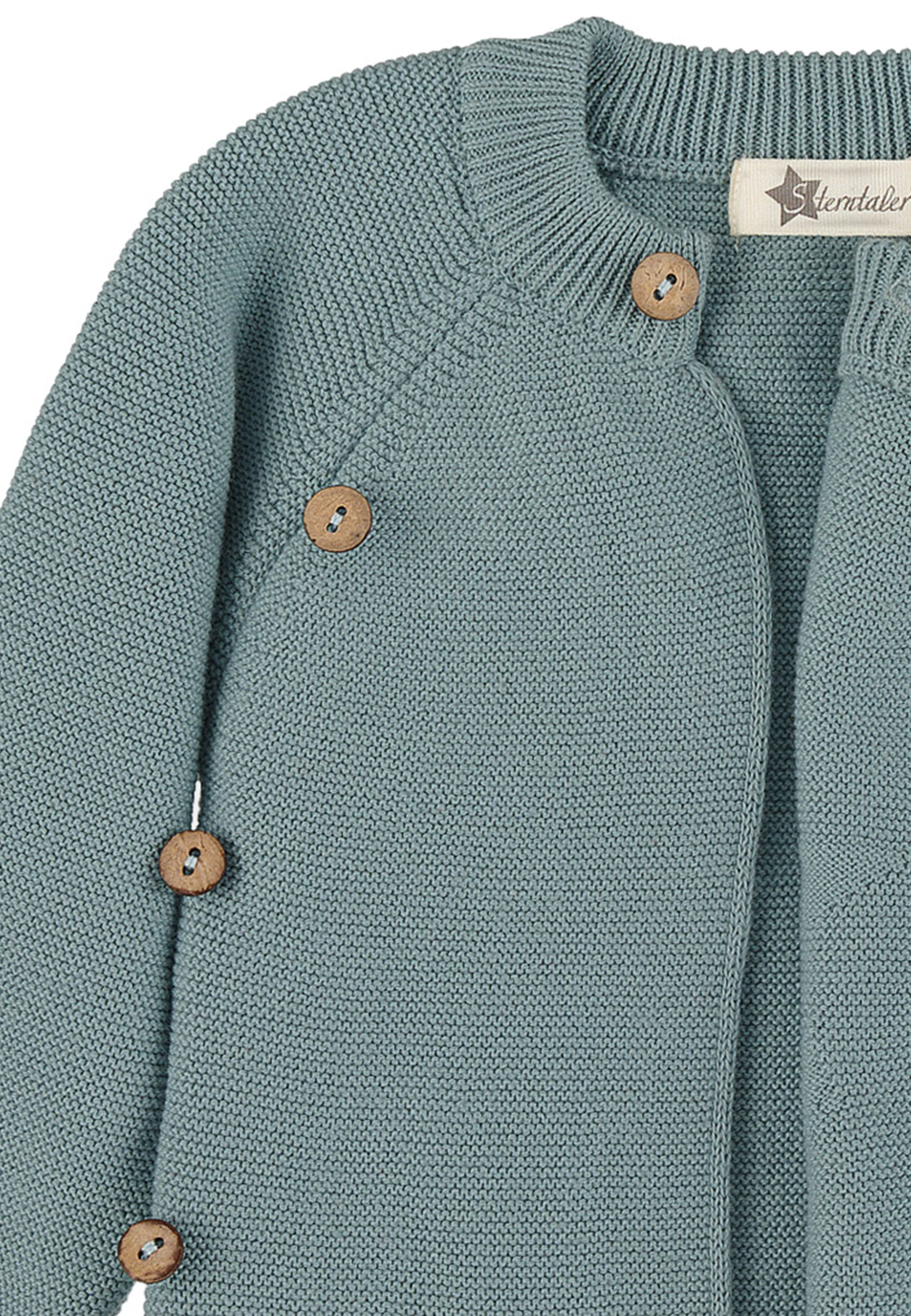 GOTS Strick-Jacke uni in Grün, Marine oder Grau