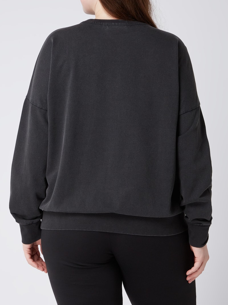 PLUS SIZE Sweatshirt aus Baumwolle Modell 'Mille' in schwarz
