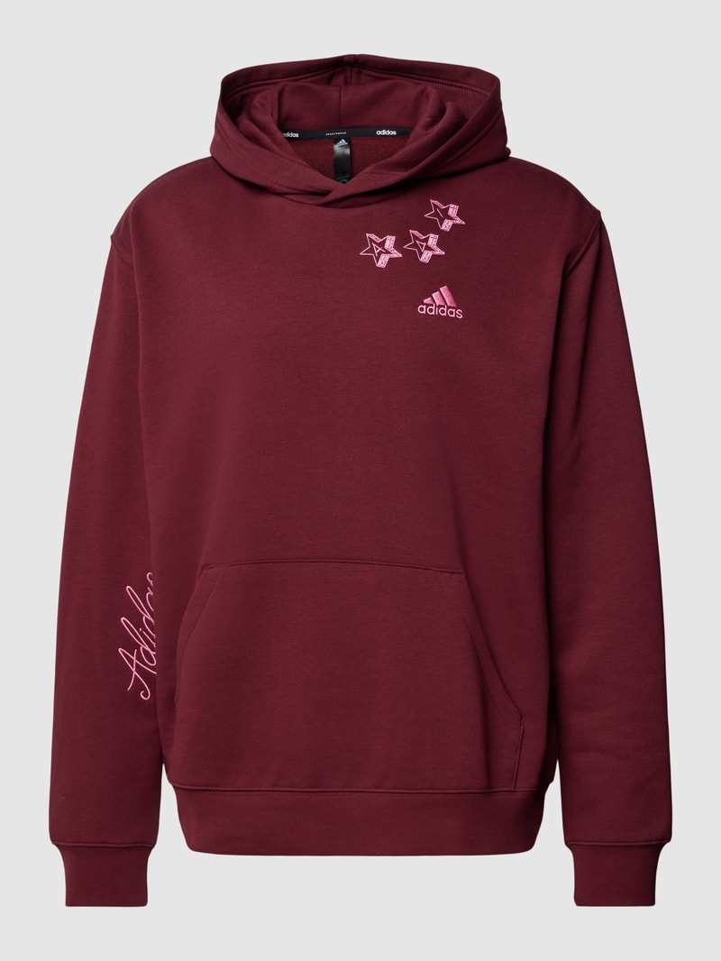 Hoodie mit Känguru-Tasche in bordeaux rot