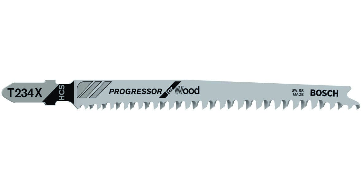 Bosch Blå Tillbehör 2608633528 T234X Sticksågblad T-skaft Per 5 Trä