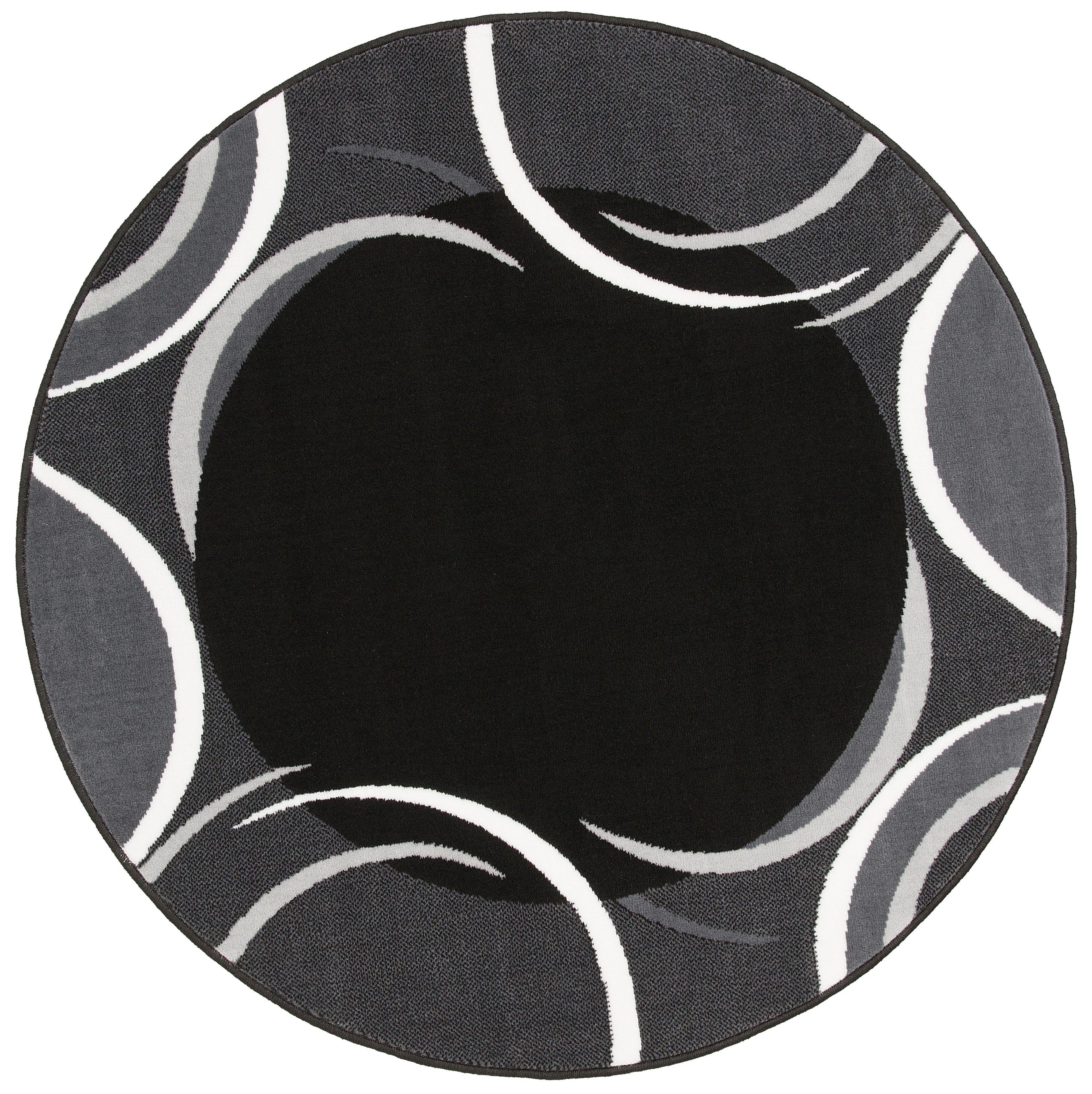 Teppich Noah, my home, rund, Höhe: 7 mm, mit Bordüre, Kurzflor, verspieltes Design, pflegeleicht, elegant