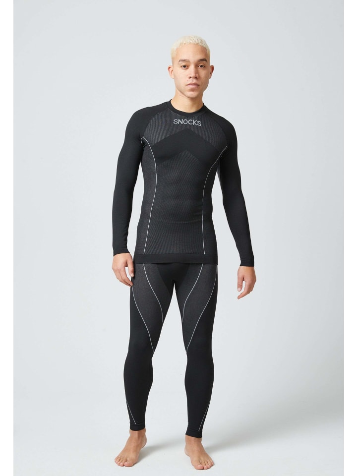 SNOCKS Thermounterwäsche mit Daumenloch 1 Set in Schwarz günstig kaufen