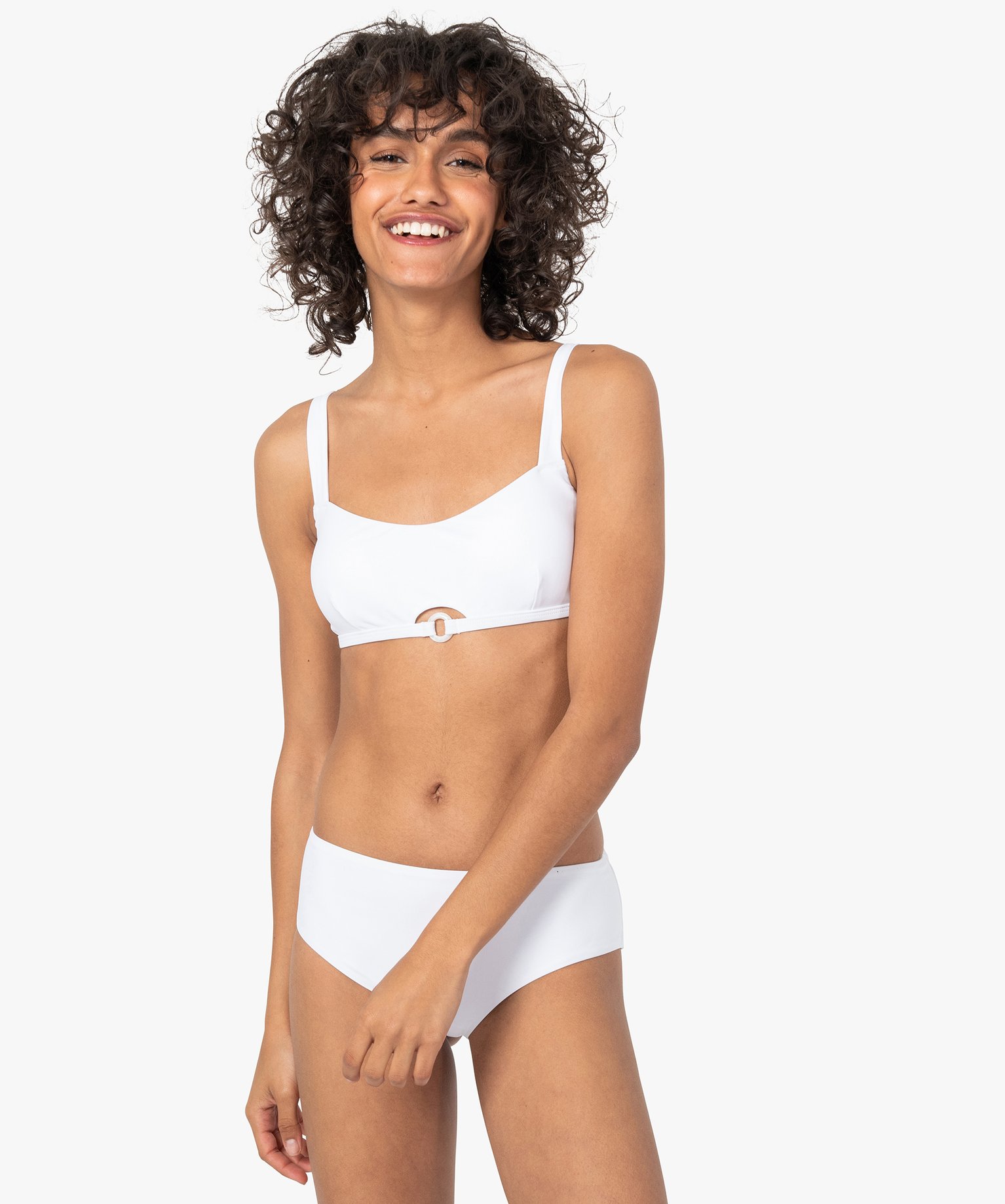 Haut de maillot de bain femme forme brassière blanc | GEMO