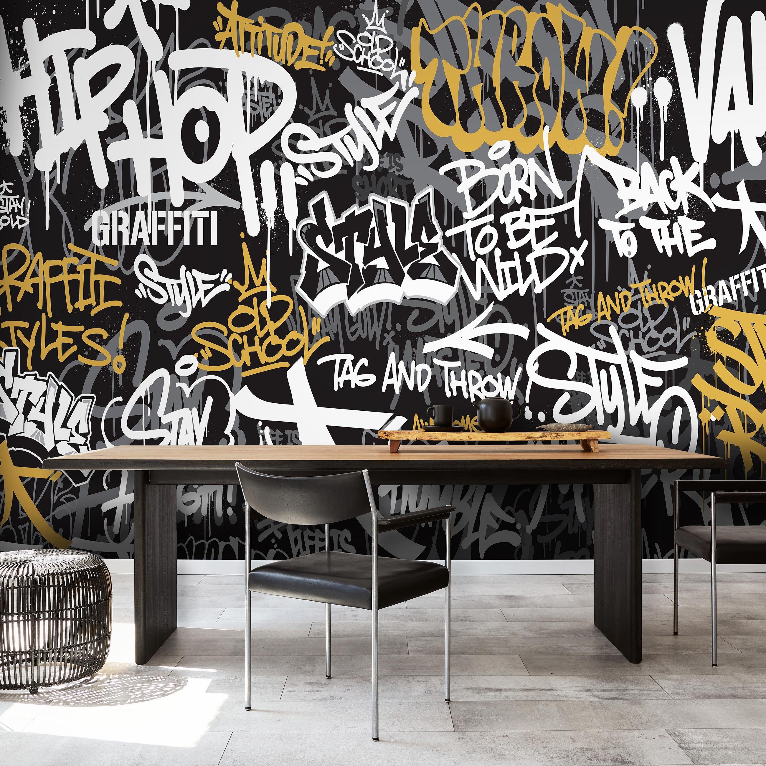 Wallarena Fototapete Kinderzimmer Jungen Graffiti Streetart Vlies Tapete Vliestapete, Glatt, Kunst, Vliestapete inklusive Kleister