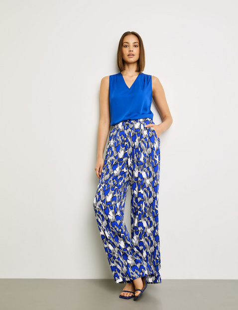 Weite Hose mit Allover-Print Palazzo