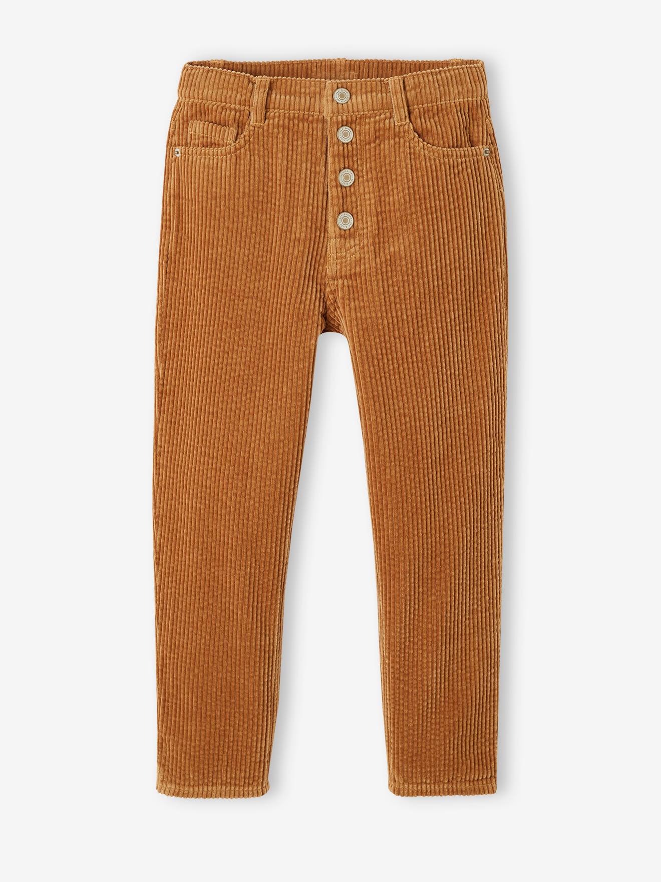 Vertbaudet Mädchen Mom-Fit-Cordhose, Hüftweite REGULAR - camel