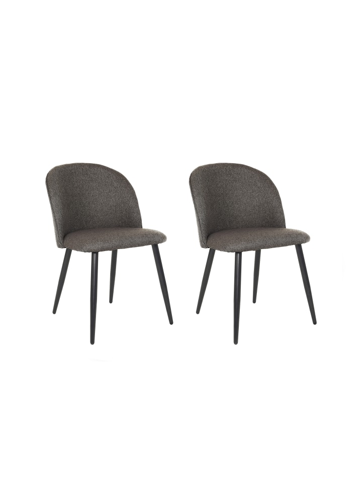 byLiving 2-er-Set: Esszimmerstuhl NAYLA in Dunkelgrau günstig kaufen onesize