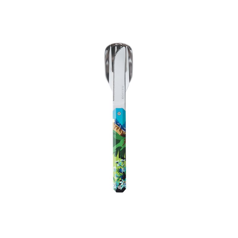 Akinod Magnetic Straight Cutlery 12H34 Mirror Montagne Ete