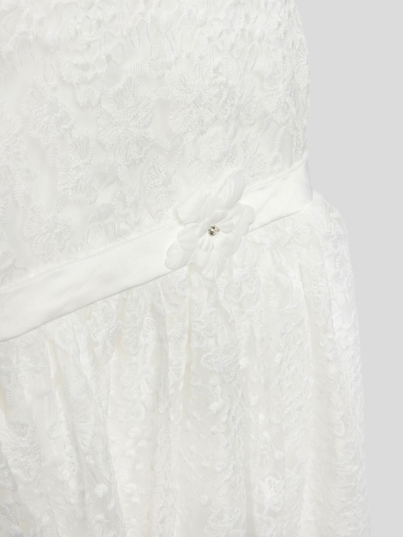 Kleid mit Zierbesatz in ecru