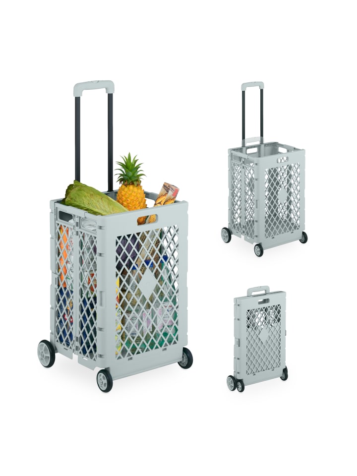 relaxdays Einkaufstrolley in Grau günstig kaufen onesize