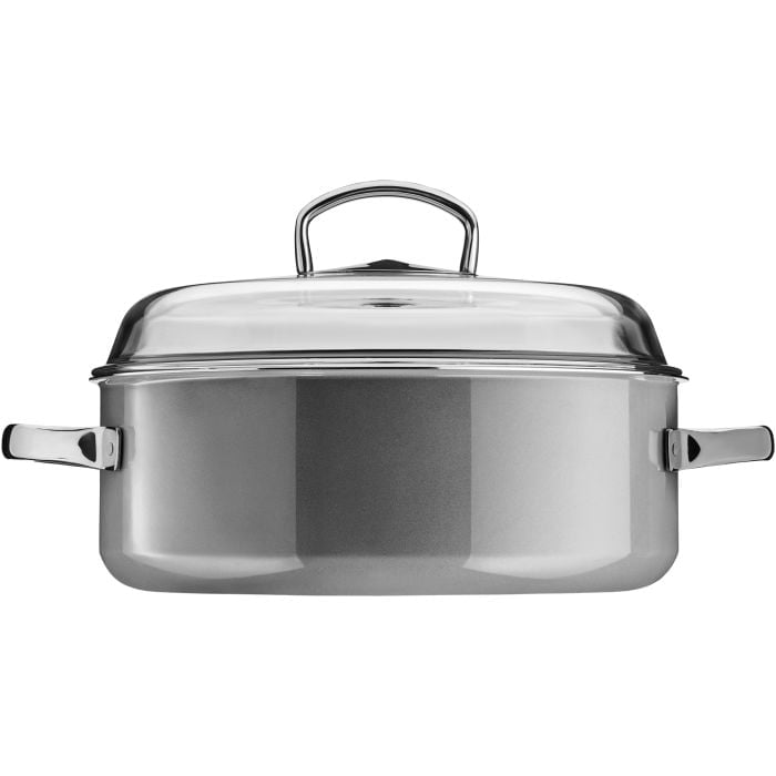 Fusiontec Mineral Schmortopf mit Glasdeckel, 28 cm, Platinum