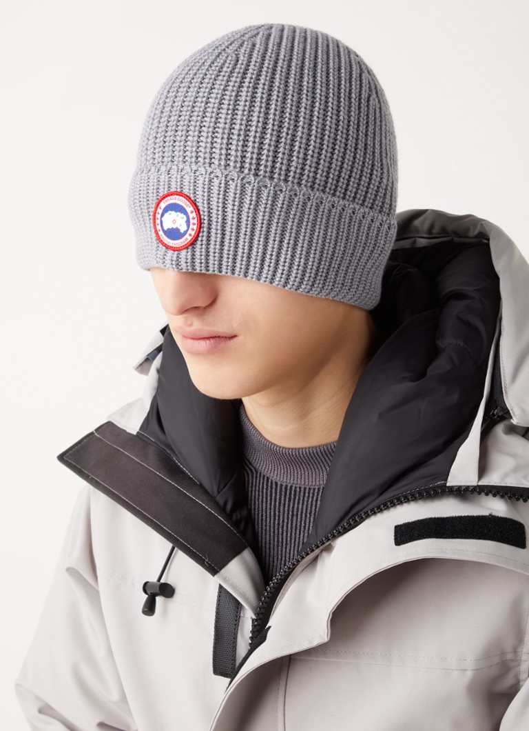 Canada Goose Arctic chunky knit wool hat with logo
