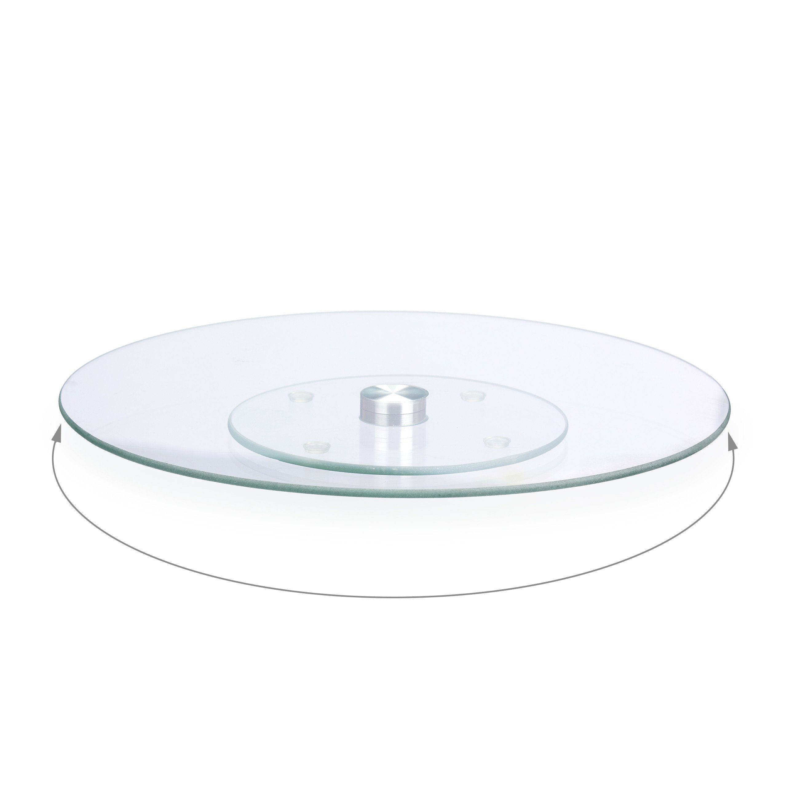 relaxdays Tortenplatte 1 x Drehbare Tortenplatte Glas, Glas