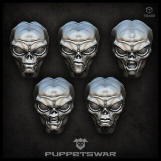 Gray Alien Heads (5)
