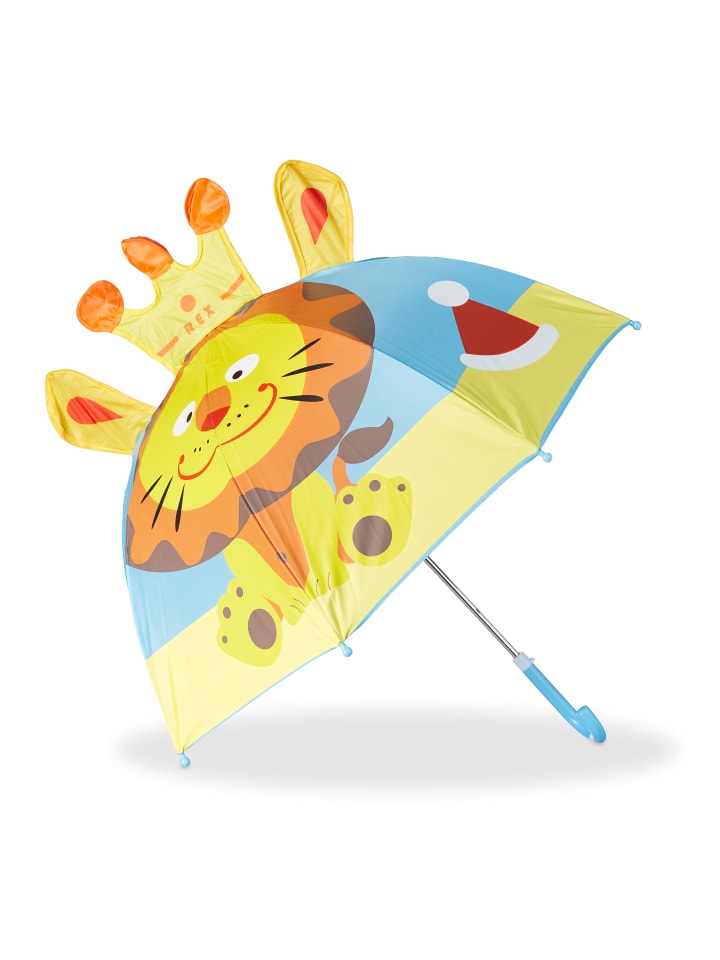 relaxdays Kinderregenschirm Löwe in Blau günstig kaufen onesize