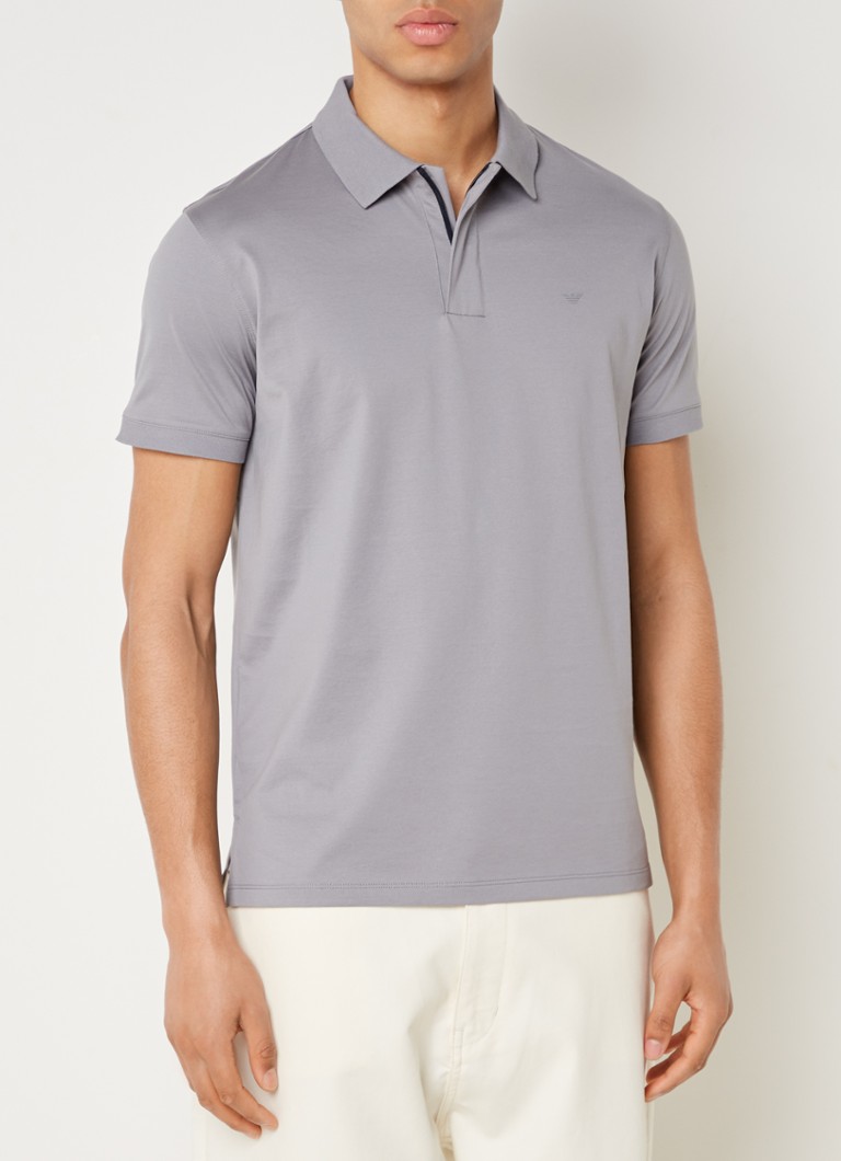 Emporio Armani polo majica regularnog kroja s logotipom i patentnim zatvaračem do pola