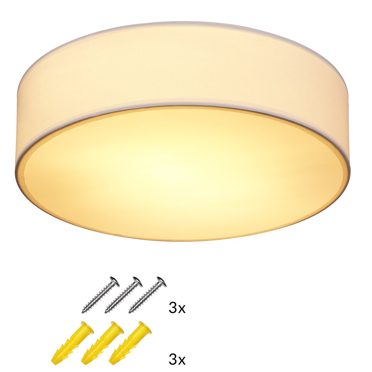 Casaria monzana® Deckenlampe Weiß Stoff Ø38cm