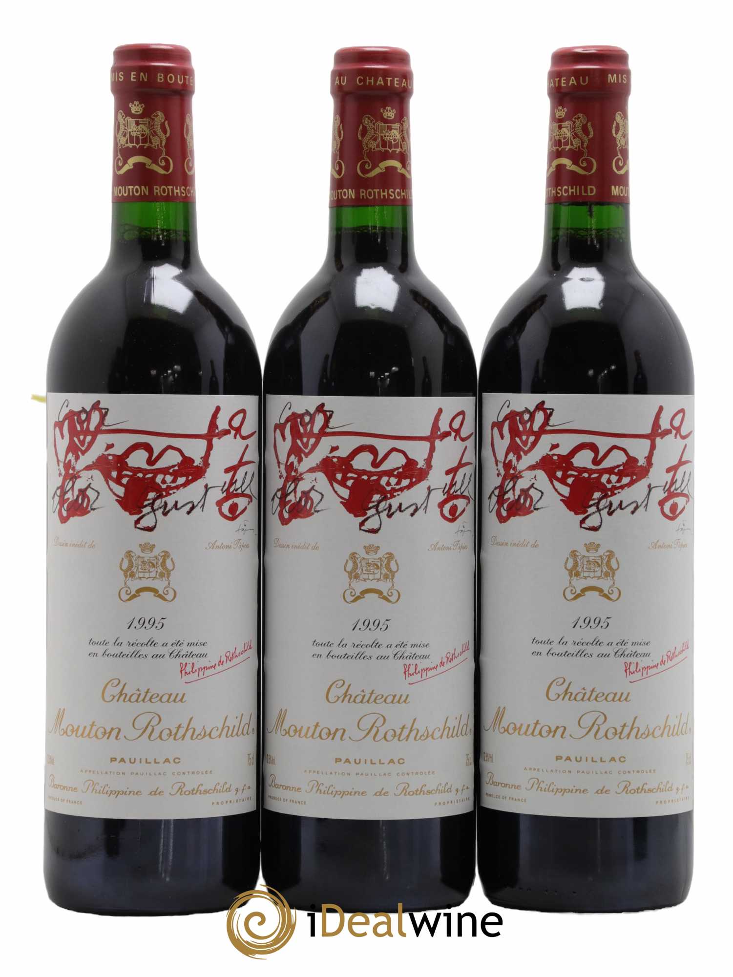 Château Mouton Rothschild 1er Grand Cru Classé  1995 - Lot de 6 Bouteilles