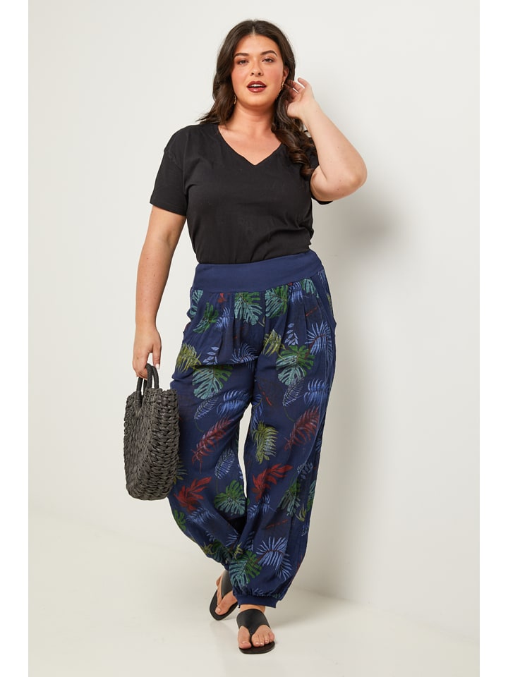 Curvy Lady Hose in Dunkelblau/ Grün günstig kaufen
