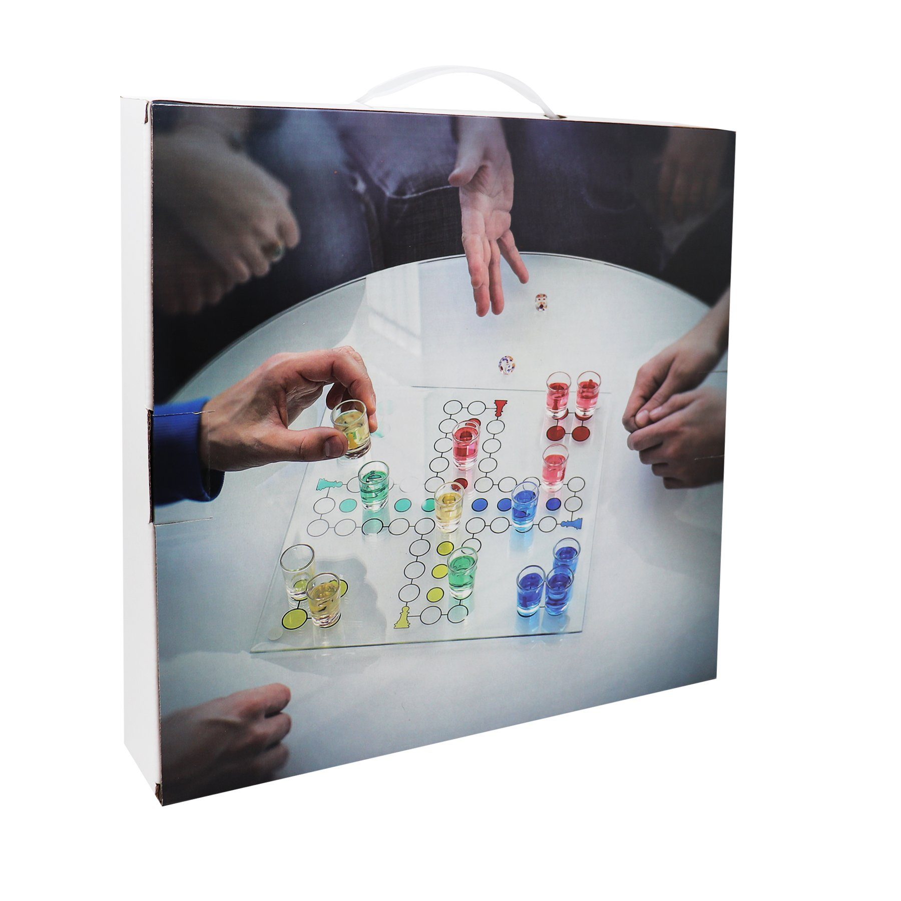 relaxdays Spiel, Trinkspiel Ludo Brettspiel Don't worry