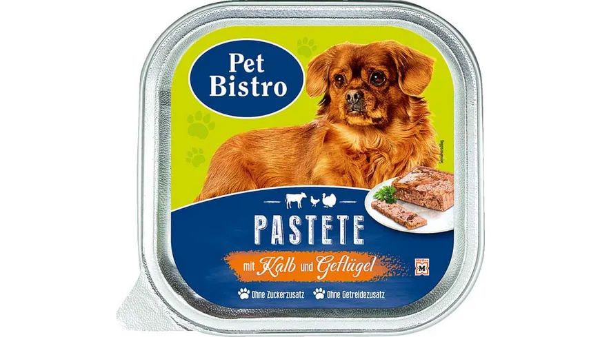 Pet Bistro Hundenassfutter - Pastete mit Kalb und Geflügel 150 g