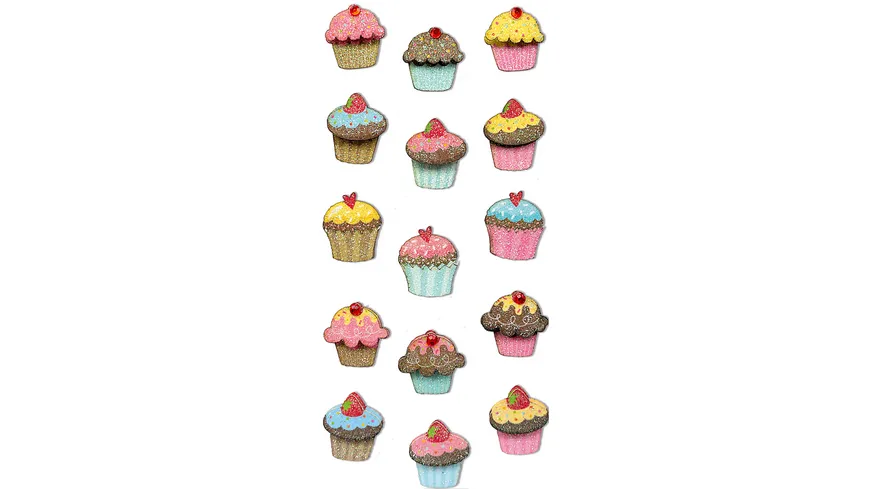 RÖSSLER Sticker Glitzer-Muffin 3D