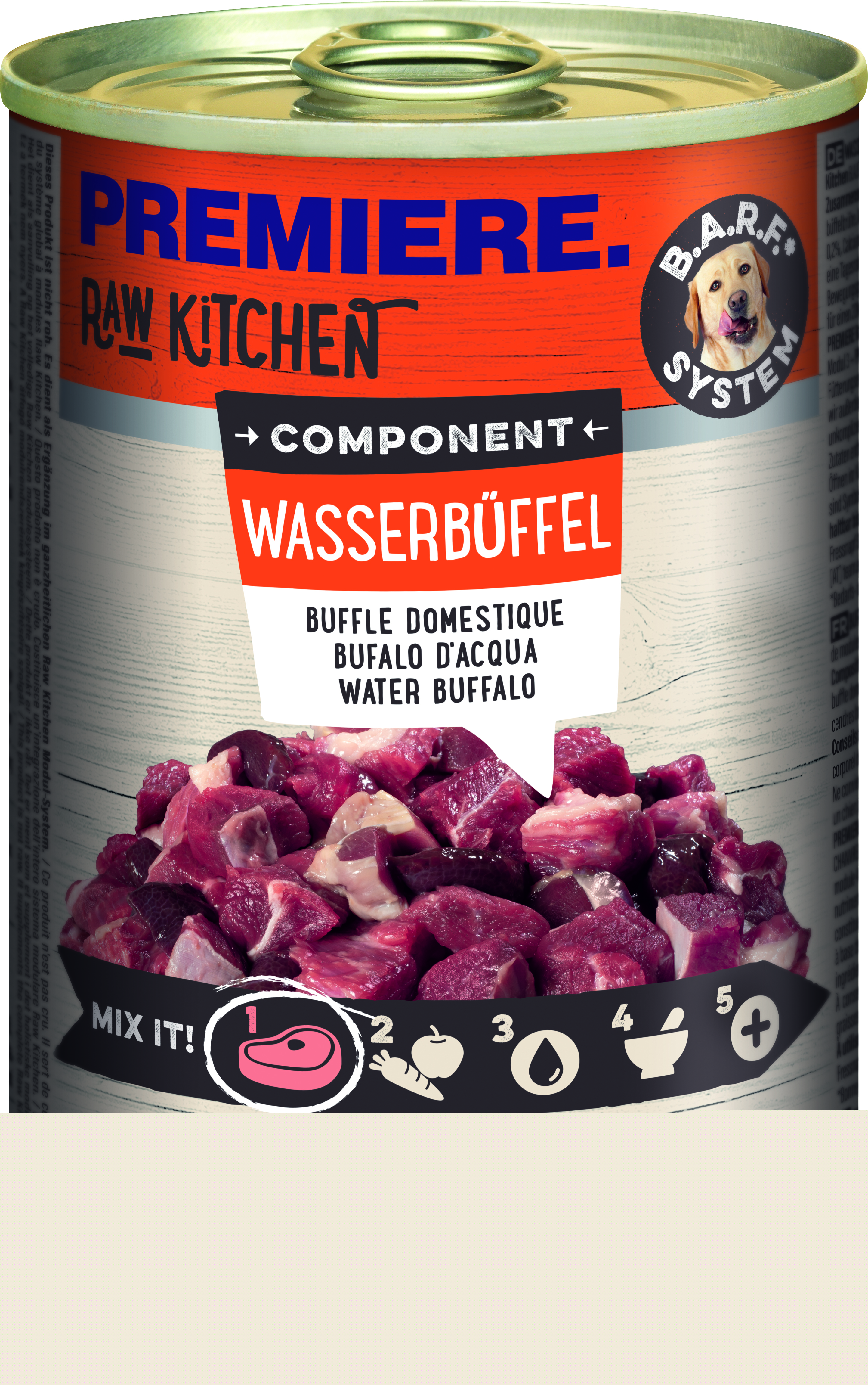 PREMIERE Hundenassfutter PREMIERE RAW KITCHEN 6x400g Wasserbüffel
