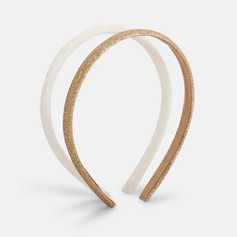 Serre-tête fins (lot de 2) blanc fille