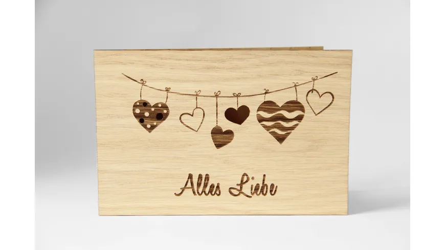 Original Holzgrußkarte - Alles Liebe