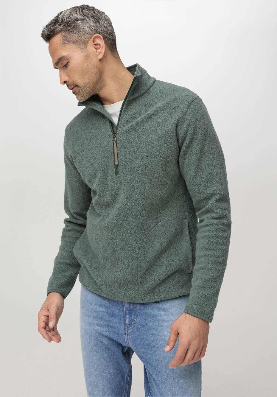 BetterRecycling Fleece-Sweater aus reiner Bio-Baumwolle