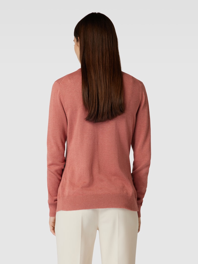 Strickpullover mit Rollkragen in rosé meliert
