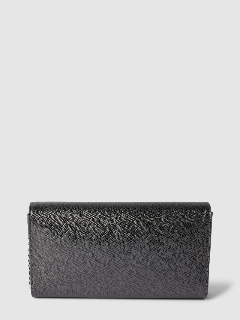 Clutch mit Label-Applikation Modell 'DIVINA' in taupe