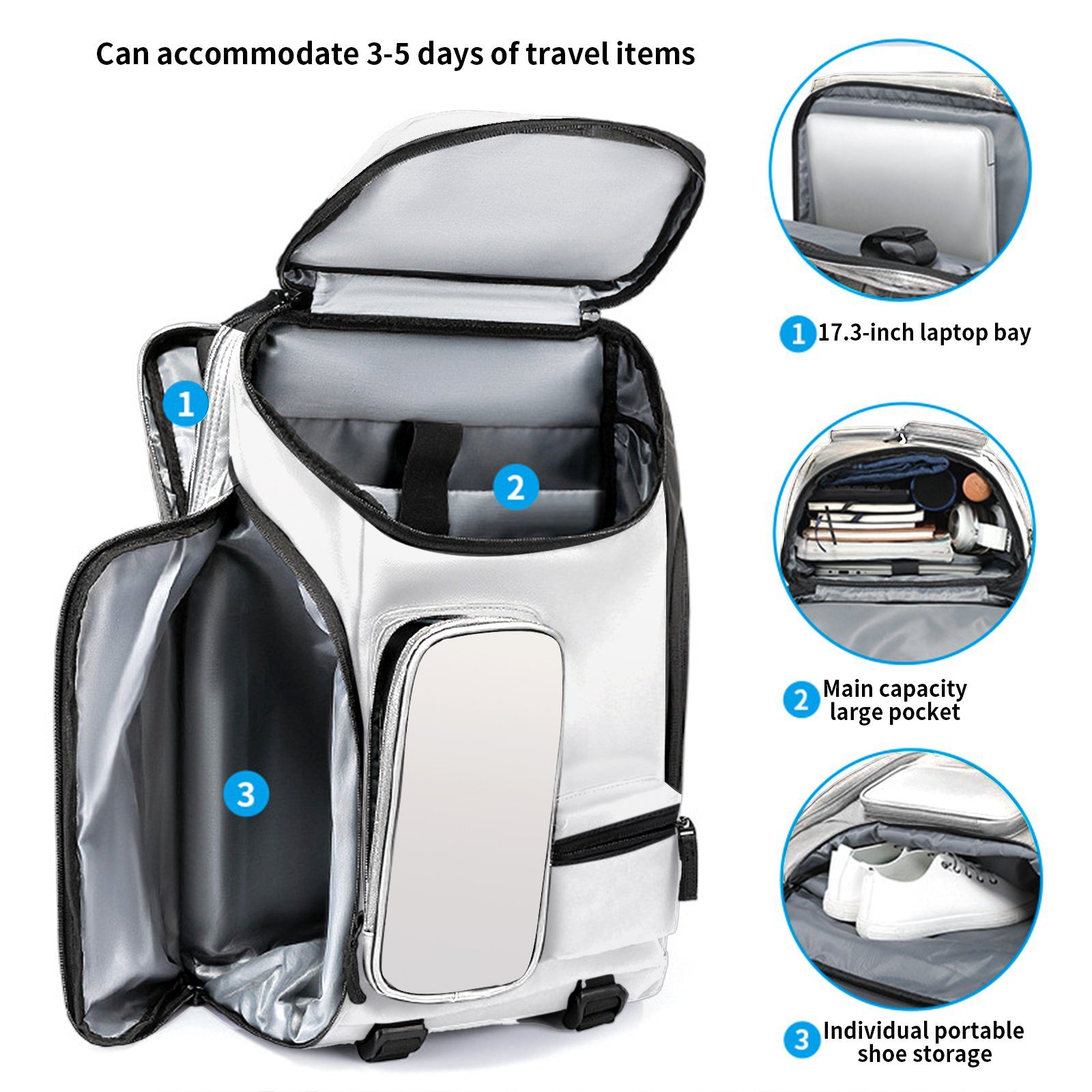 OKWISH Reiserucksack Laptoprucksack Laptop Rucksack Rucksäcke Freizeitrucksack Laptoptasche (Leder Reisen Notebook Laptop Tasche Schule Uni Rucksack Handgepäck, Schulrucksack, Sportrucksack, mit Schuhfach, Backpack mit Laptopfach), für Herren Damen J