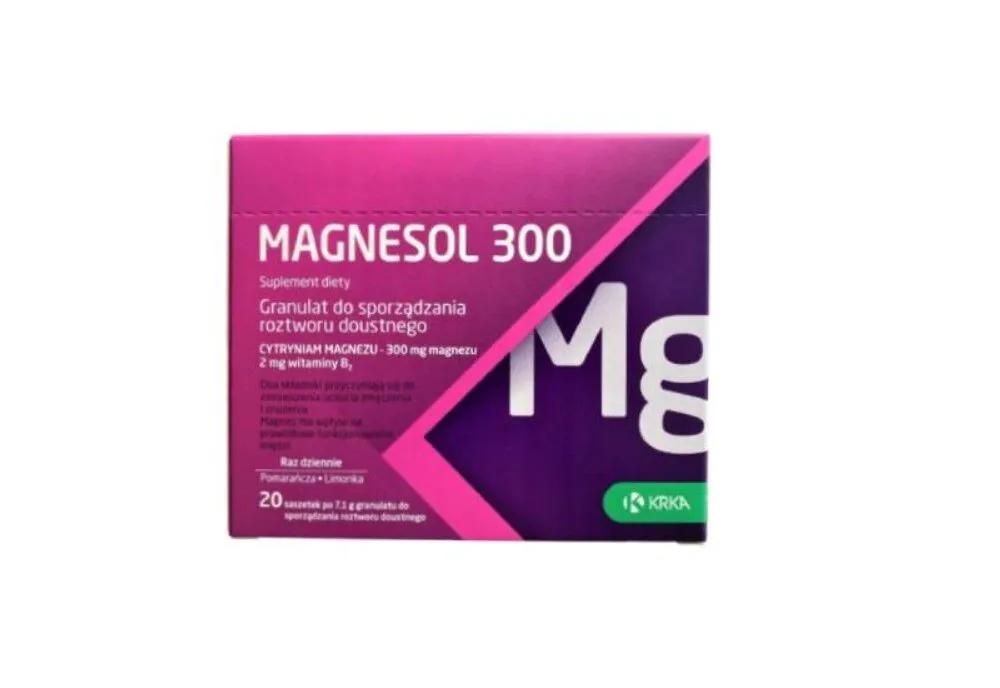 Magnesol 300, Συμπλήρωμα διατροφής που περιέχει μαγνήσιο και βιταμίνη B6, Κόκκοι για πόσιμο διάλυμα