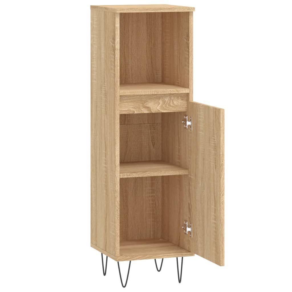 vidaXL Badezimmerspiegelschrank Badschrank Sonoma-Eiche 30x30x100 cm Holzwerkstoff (1-St)
