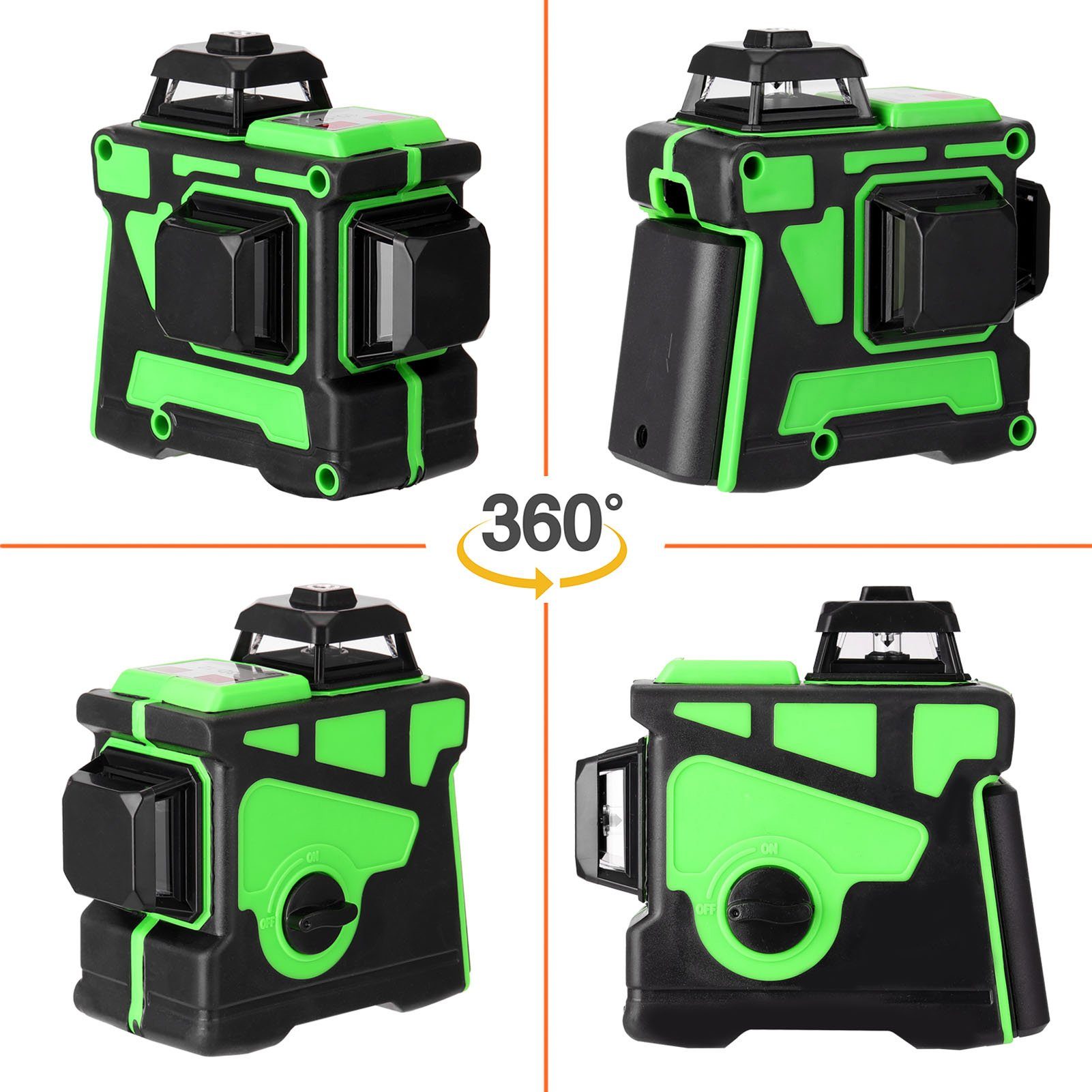 Tidyard Linienlaser 3D, 12 Linien, Stativständer, Tragetasche, 1 Batterie