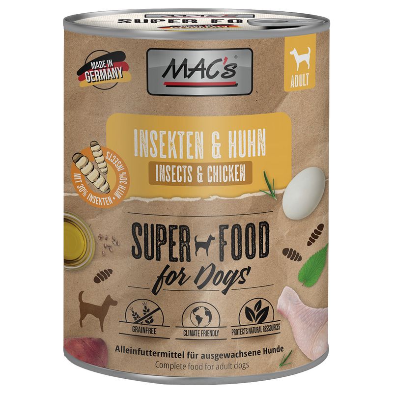 Sparpaket MAC's Nassfutter für Hunde mit Insekten 24 x 750 g