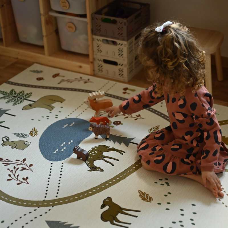 Tapis de jeu indoor & outdoor 123x180cm LITTLE FOREST