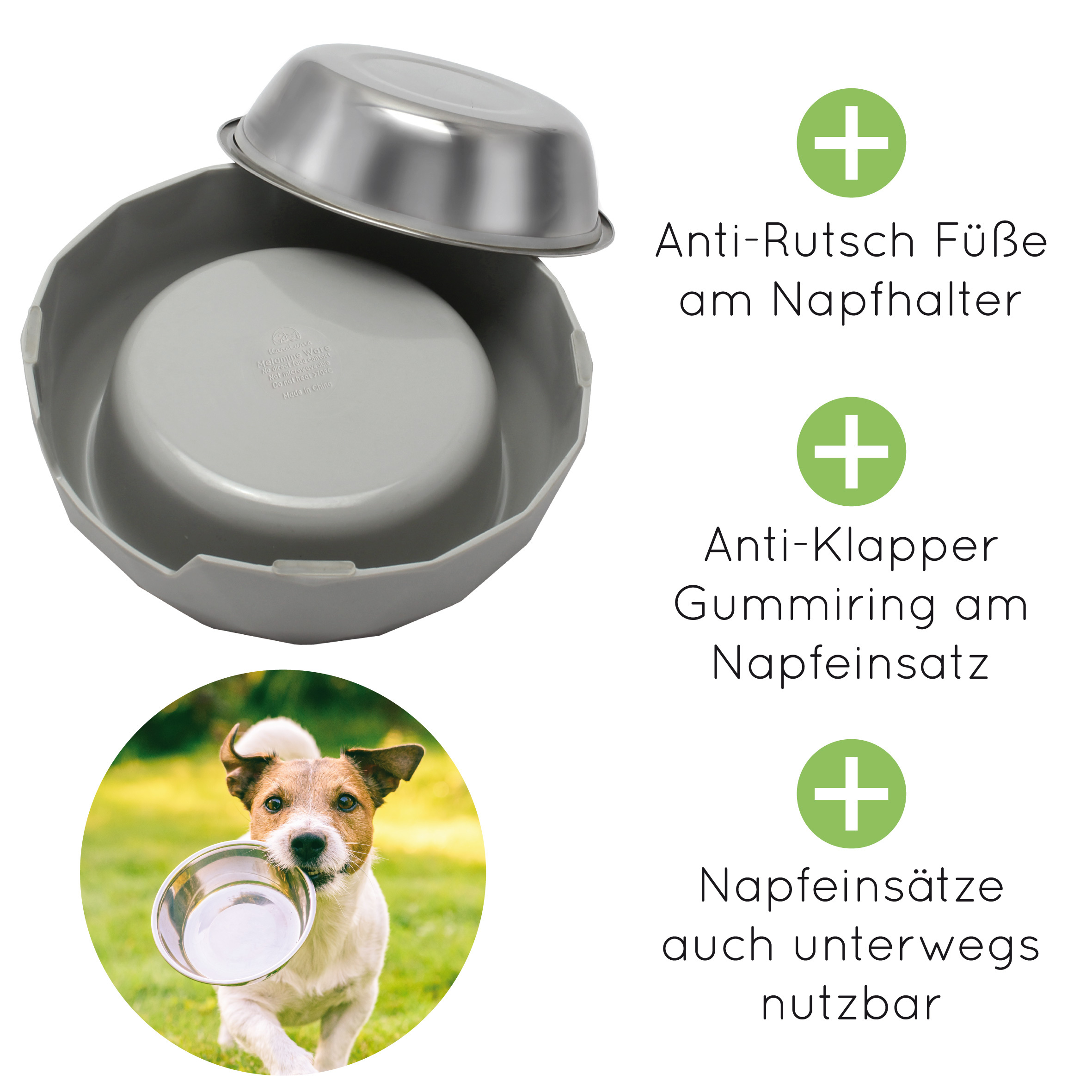 KaraLuna Futternäpfe KaraLuna Napfset mit 4 Napf Einsätzen 0,7 cm³