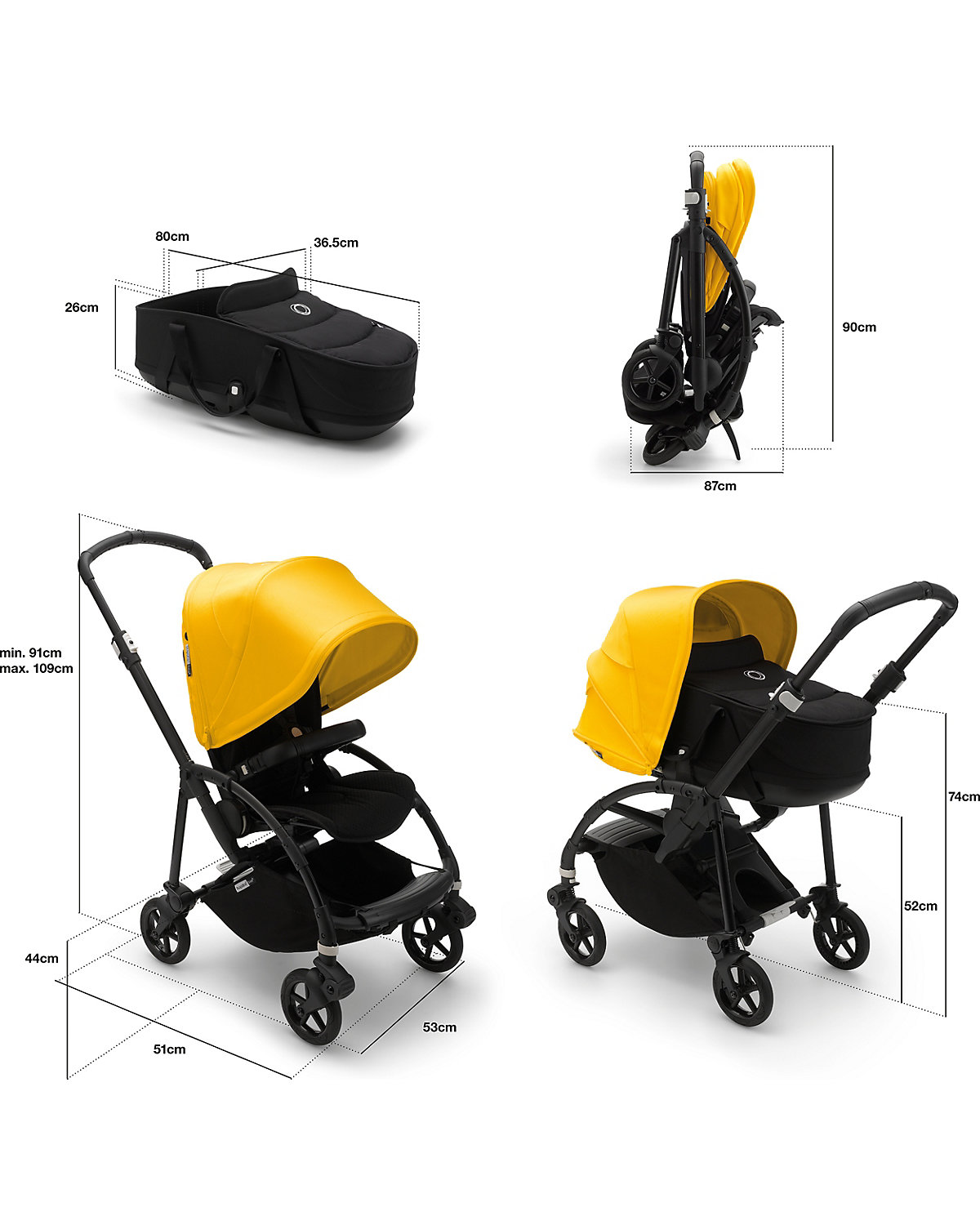 bugaboo Sportwagen Bee6 komplett, schwarz