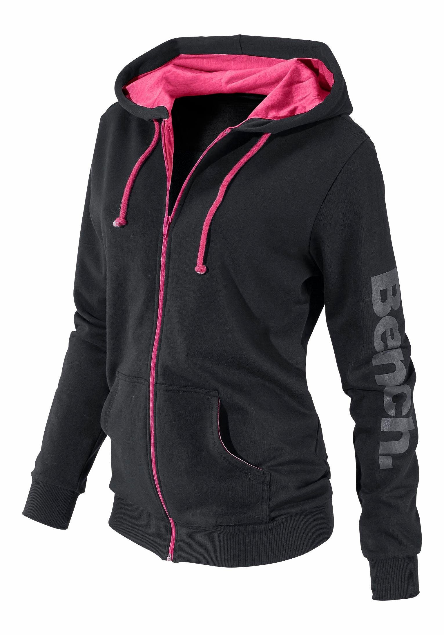 Bench. Kapuzensweatjacke mit kontrastfarbenen Details, Loungeanzug