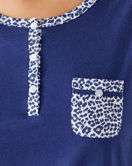 Pyjama pur coton peigné, manches longues