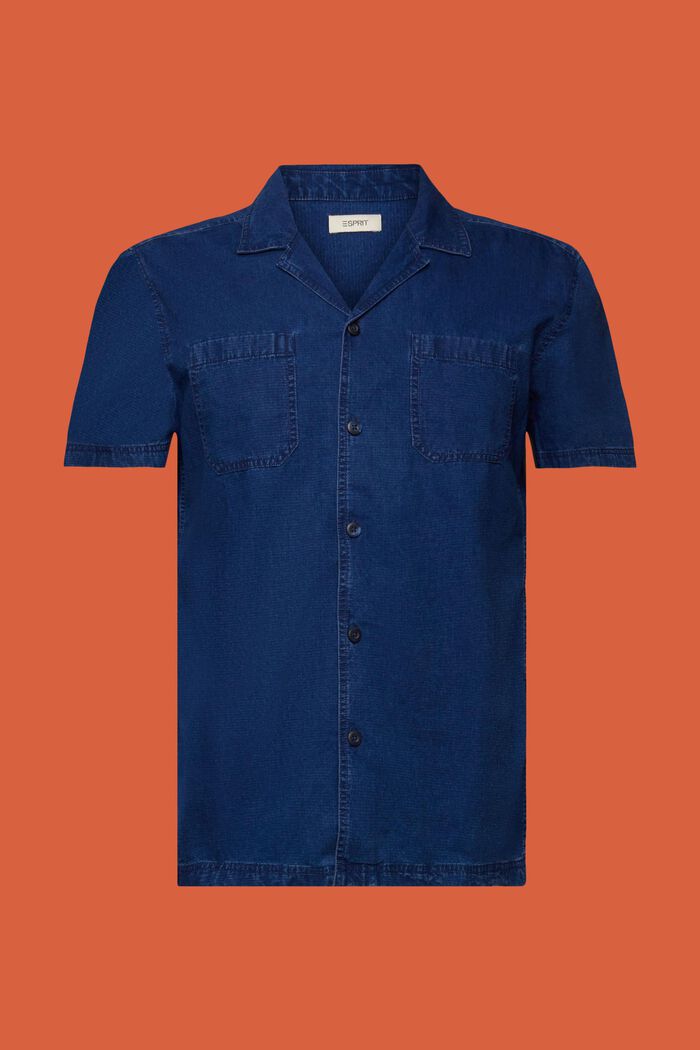 Kurzärmliges Jeanshemd, 100 % Baumwolle