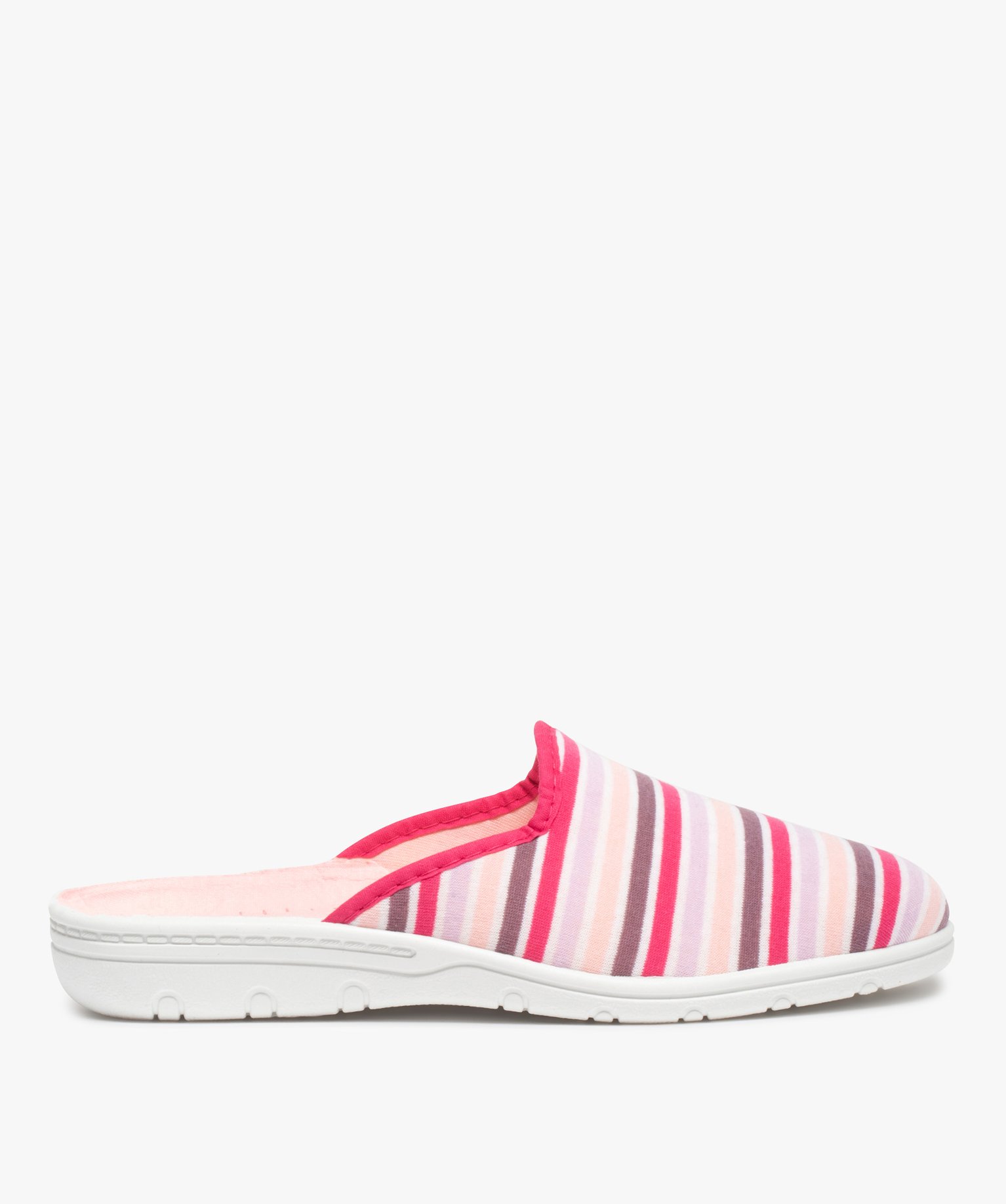 Chaussons femme mules confort en jersey rembourré rose | GEMO