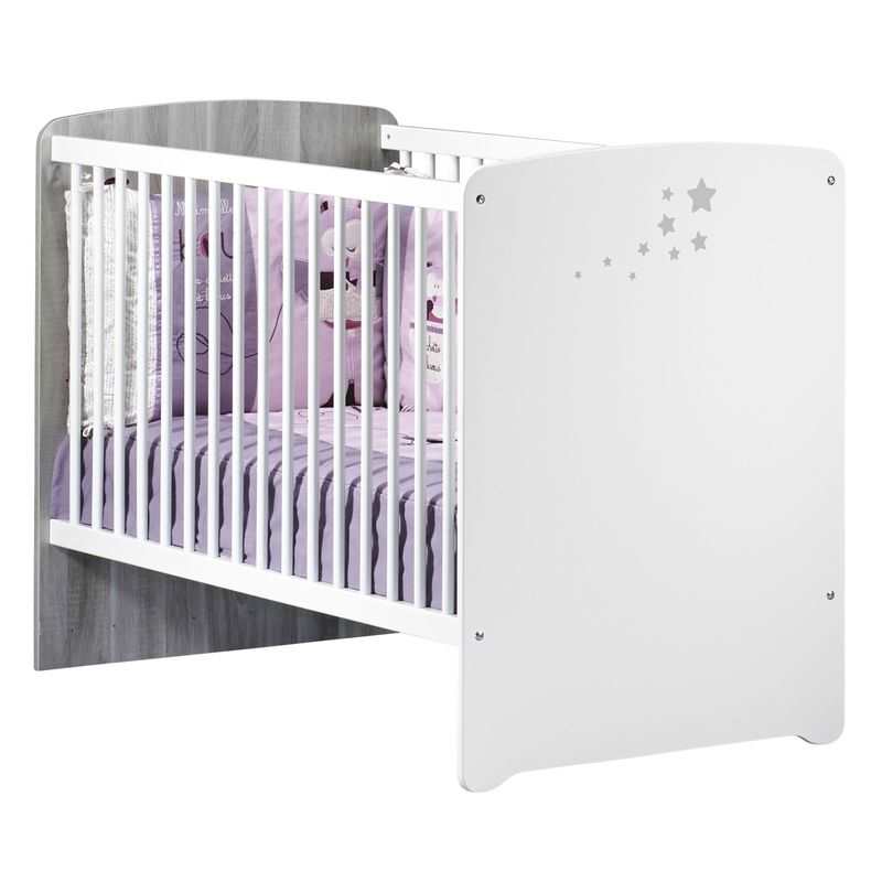 Lit bébé 120x60 sérigraphié fumé Nao