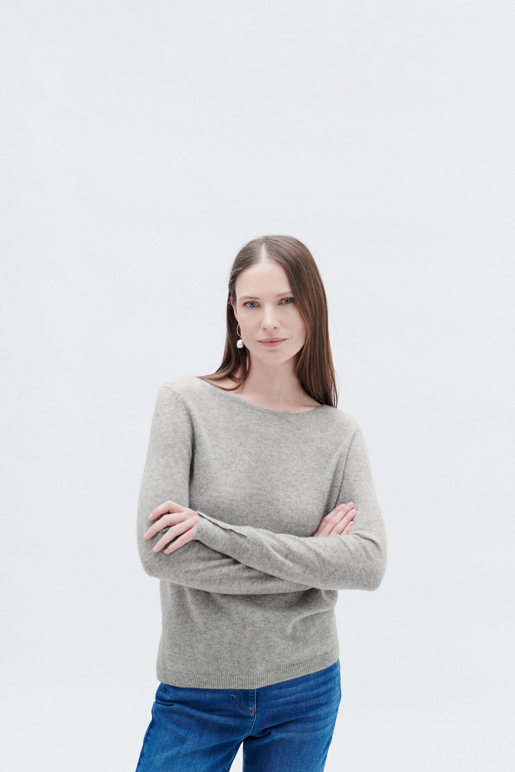Pull mzoan gris clair femme