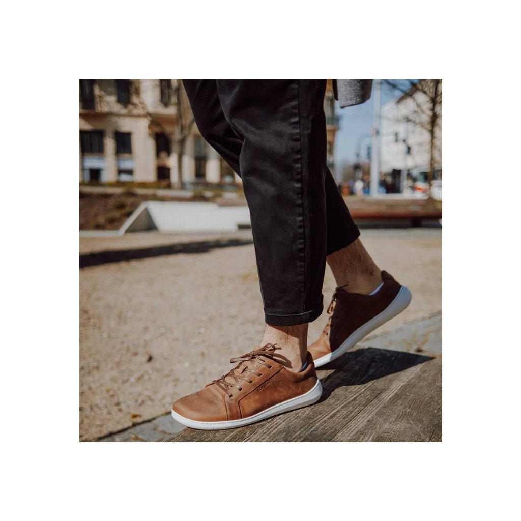 Skinners Moonwalker Leather Brown Barfußsneakers
