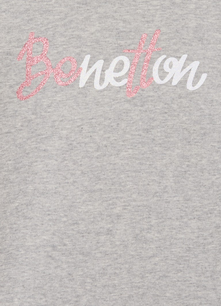 Benetton košulja dugih rukava sa šljokicama i printom logotipa