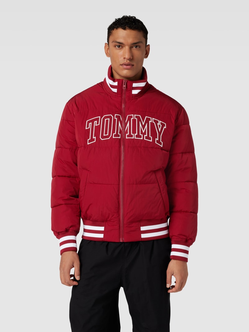 Bomberjacke mit Label-Stitching Modell 'NEW VARSITY' in rot